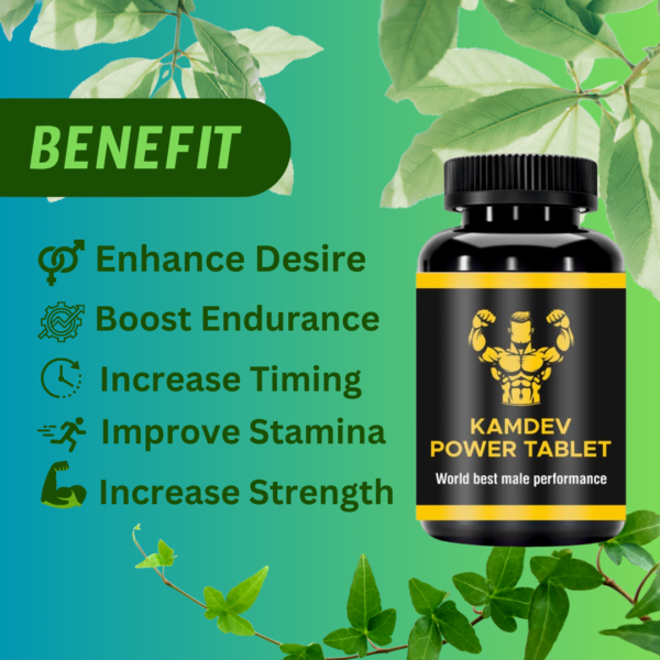 Kamdev Power Tablet – Purush Shakti & Stamina Enhancer (30 Tablets) - Image 2